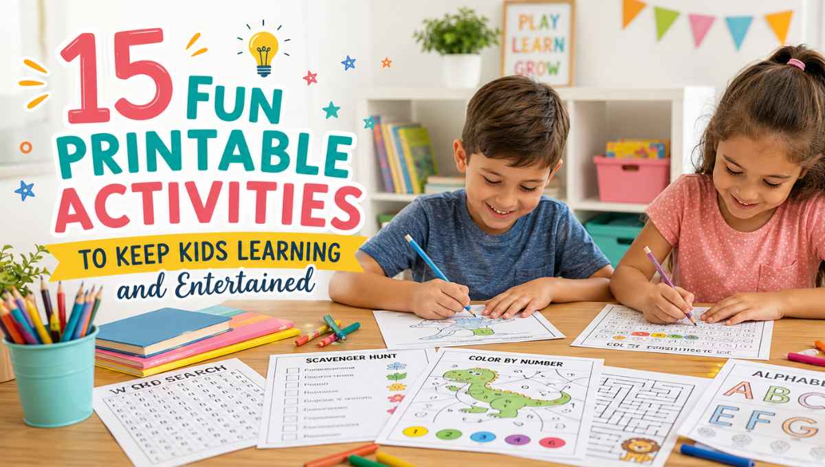 15 Fun Printable Activities to Keep Kids Learning and Entertained